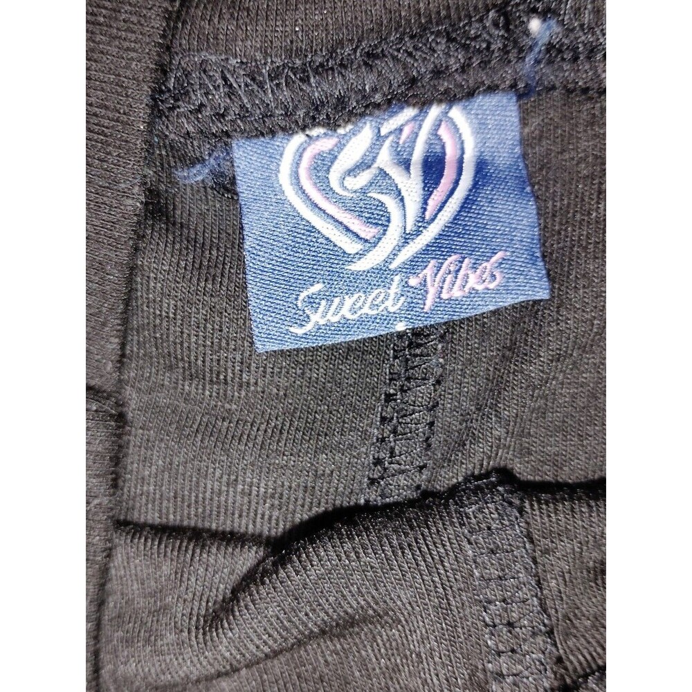 Sweet Vibes Black Track Pants with Purple & White Side Stripes - Picture 2 of 7